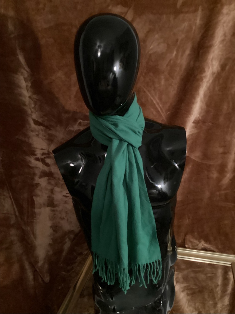 Green Fringe unisex Scarf - Lightweight Fashion Accessory